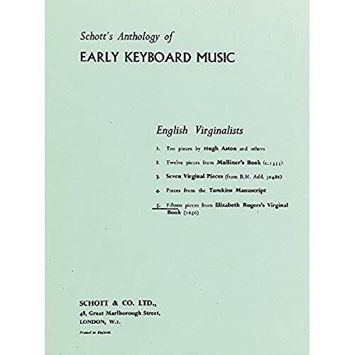 Early English Keyboard Music Vol. 5 - 15 Pieces From Elizabeth Rogers Virginal Book - Piano - Ed 10385