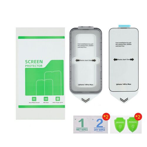 Pack de 2 films d'écran HD antidéflagrants, anti-poussière et anti-rayures Transparent 14.5 x 7.5 x 0.3 cm iPhone 14 Pro
