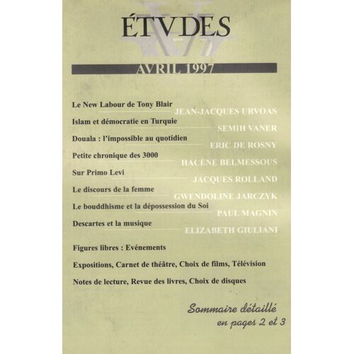 Etudes N° 386 : Revue Mensuelle