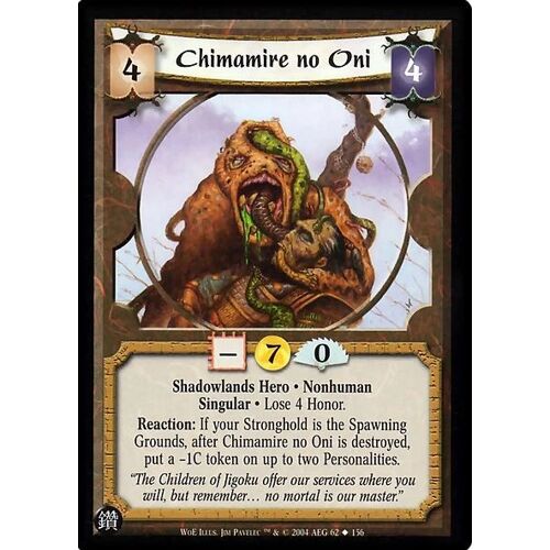 Carte Legend Of The Five Rings : Chimamire No Oni