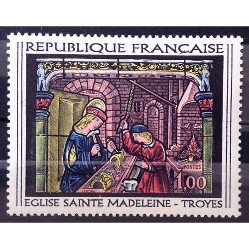 Vitrail Eglise Sainte-Madeleine À Troyes 1,00 (Impeccable N° 1531) Neuf** Luxe (= Sans Trace De Charnière) - France Année 1967 - N28965