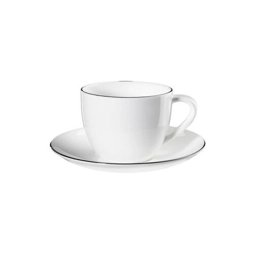Tasse À Cappuccino Avec Soucoupe Asa Selection À Table Ligne Noire, 250 Ml