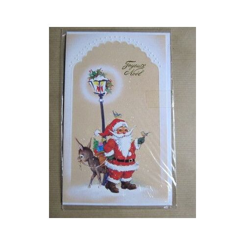 Carte Avec Enveloppe : Joyeux Noël (17x10 Cm) Sous Cellophane