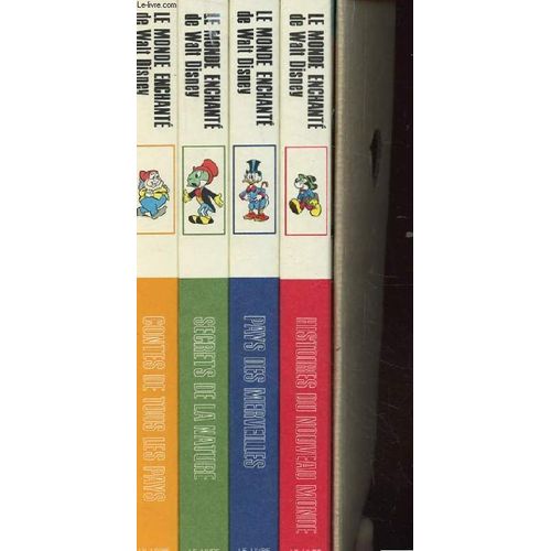 Le Monde Enchante De Walt Disney En 4 Volumes: Secrets De La Nature. Contes De Tous Les Pays. Pays Des Merveilles. Histoire Du Nouveau Monde.