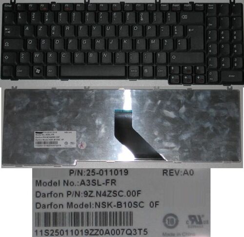 Clavier Azerty Français / French Pour LENOVO V560 Series, Model: NSK-B10SC, A3SL-FR, P/N: 9Z.N4ZSC.00F, 25-011019