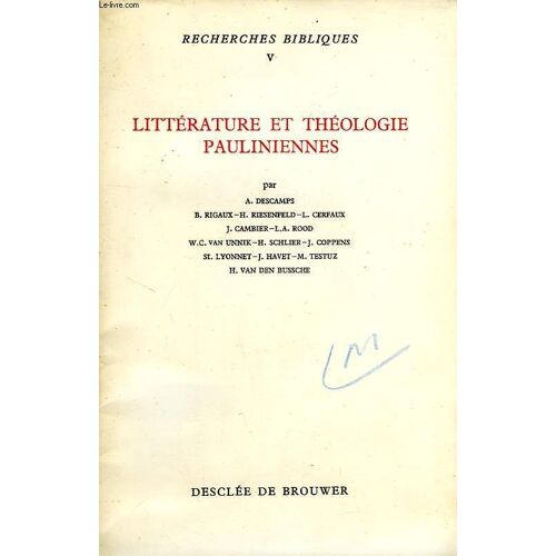 Litterature Et Theologie Pauliniennes