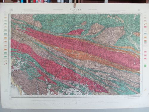 Vannes Carte Géologique / Topographique N°89, Échelle 1/80 000, Année 1949, 2ème Édition