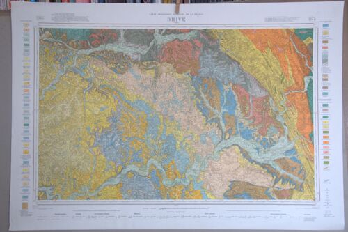 Brive Carte Géologique / Topographique N°183, Échelle 1/80 000, Année 1968, 3ème Édition