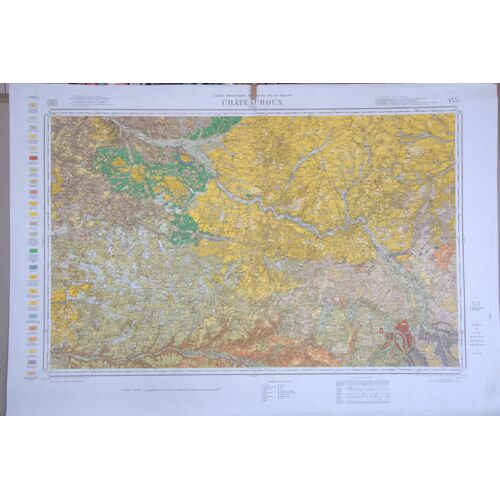 Chateauroux Carte Géologique / Topographique N°133, Échelle 1/80 000, Année 1967, 3ème Édition