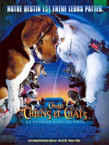 Comme Chiens Et Chats / Cats & Dogs - Affiche Originale De Cinéma - Format 40x60 Cm - Un Film De Lawrence Guterman - Année 2001