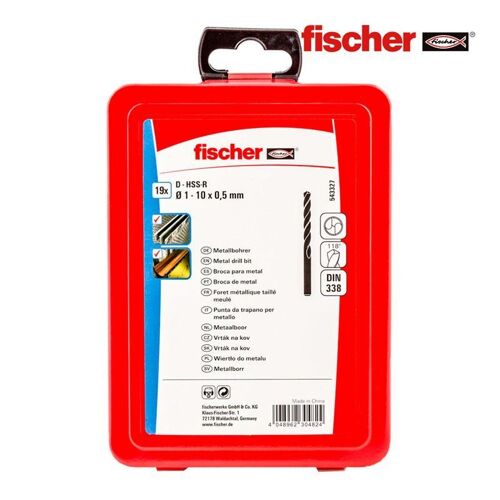 Pack 19 forets métal hss-r din338 1-10 543327 FISCHER