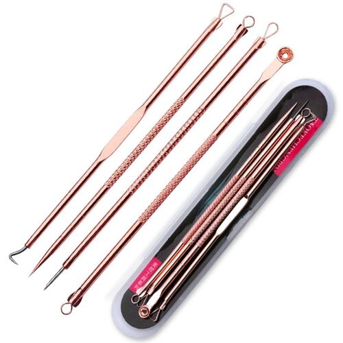 Dissolvant De Points Noirs, Professionnel, Portable, Double Tête, 4 Pièces/Ensemble Différents Styles, Aiguilles, Boutons, Acné, Kit De Salon De Beauté