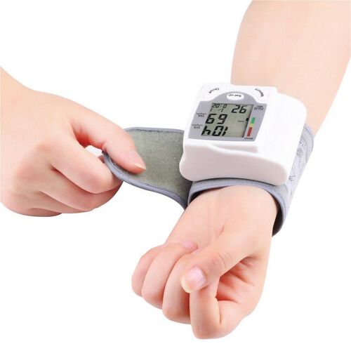 Tensiomètre Automatique De Poignet D'affichage À Cristaux Liquides De Digital Pour Mesurer Le Rythme Cardiaque Beige