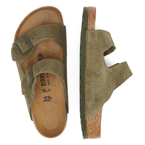 Birkenstock Sandales En Daim Kaki Thym En Cuir Suédé Arizona - 42