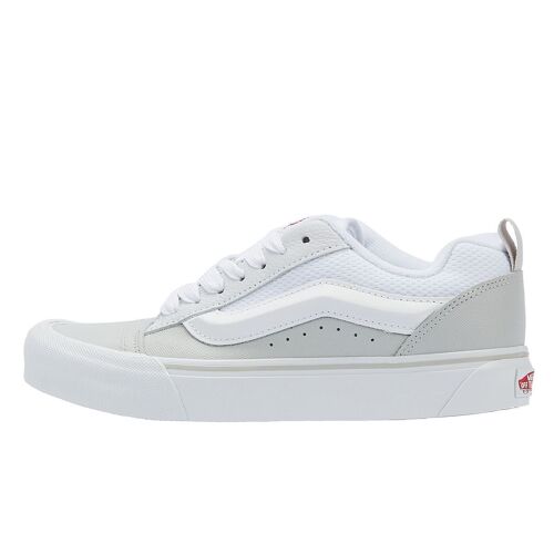 Vans Knu Skool Baskets De Skate Rétro En Cuir Blanc/Rouge - 43