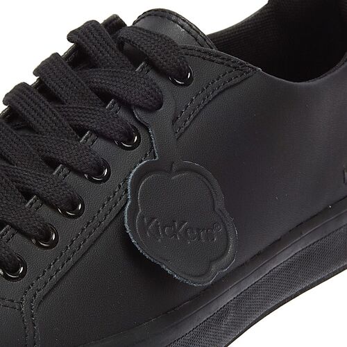 Kickers Noirs Cuir Tovni Lacer Trainers - 43