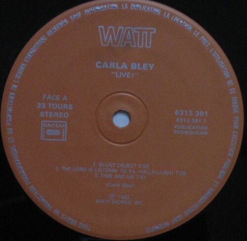 Carla Bley "Live" Watt 1982