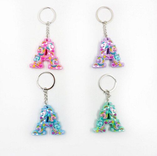 Porte clés licorne 3D en PVC, 1 pièce, décoration de fête d'anniversaire pour garçons et filles