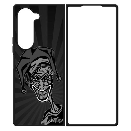 Coque En Silicone Z Fold 6 Joker Sm-F956w Dessin Gris Drole Telephone Comics Bd Motif Clown 4g Noir Made In France Samsung Galaxy