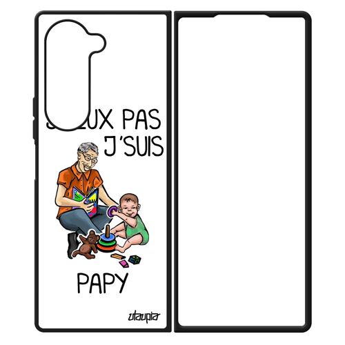 Coque Samsung Z Fold 6 Silicone Humour J'peux Pas J'suis Papy Papi Grand Pere Bebe Etui Bande Dessinée Jpeux Gel Texte Drole Galaxy