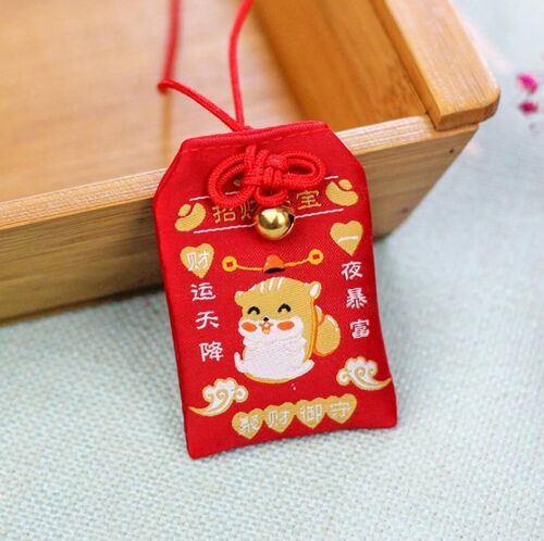 Porte clés Omamori, souris mascotte, porte clé porte bonheur, dessin animé japonais traditionnel, 1 pièces, cadeaux de fête