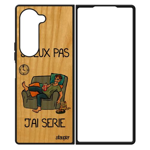 Coque Z Fold 6 Bois Silicone J'peux Pas J'ai Série Humoristique Mobile Gris Drole Housse Humour Sm-F956w Texte Jpeux Samsung Galaxy