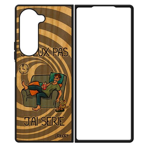 Coque Silicone Pour Samsung Galaxy Z Fold 6 Bois J'peux Pas J'ai Série Gris Humour Dessin Animé Housse Tele Jpeux Souple Telephone