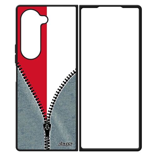 Coque Silicone Pour Samsung Galaxy Z Fold 6 Drapeau Monaco Monegasque Etui Foot Personnalisé Basket Antichoc Cover Jeans Football De