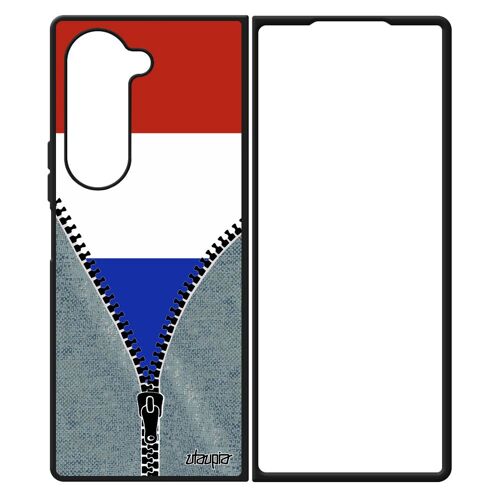 Coque Pour Samsung Z Fold 6 Silicone Drapeau France Français Football Jeans Euro Jeux Olympiques Antichoc Alu Pas Cher Basket Galaxy