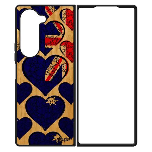 Coque Bois Pour Samsung Z Fold 6 Silicone Drapeau Australie Australien Foot Jeux Olympiques Unique Football Basket I Love Jo Galaxy