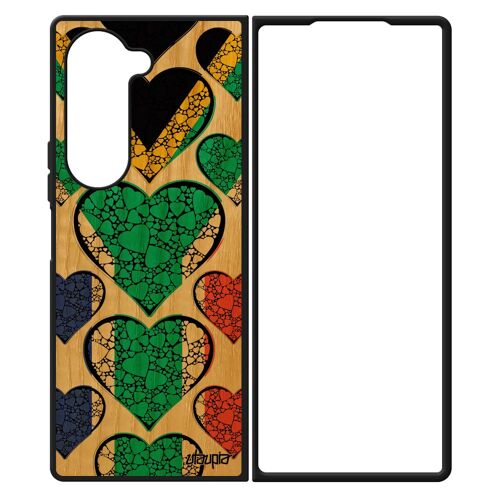 Coque Samsung Galaxy Z Fold 6 Bois Silicone Drapeau Afrique Du Sud Africain Football Jo Republique Basket Antichoc Can Unique Tpu De