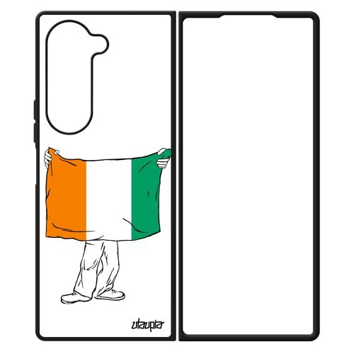 Coque Pour Samsung Z Fold 6 Silicone Drapeau Cote D'ivoire Ivoirien Foot Football Coupe Du Monde Basket Can Antichoc Case Tpu Galaxy