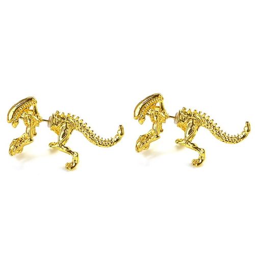 Boucles D'Oreilles Vintage 3d, 2 Pièces, Bijoux Effrayants, Alien, Dinosaure, Mode, Pour Femmes Et Hommes, Cadeau, Décor D'Oreille