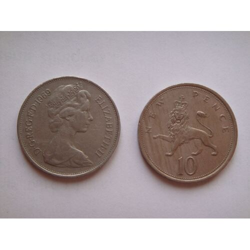 Piece De 10 New Pence Angleterre 1969