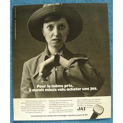 Publicité Papier - Montre Jaz De 1973