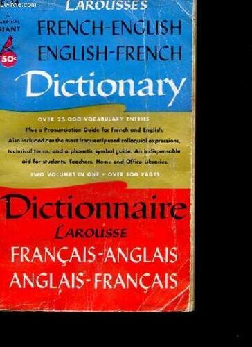 Dictionnaire Larousse. Francais-Anglais. Anglais-Francais. Deux Volumes En Un Seul.