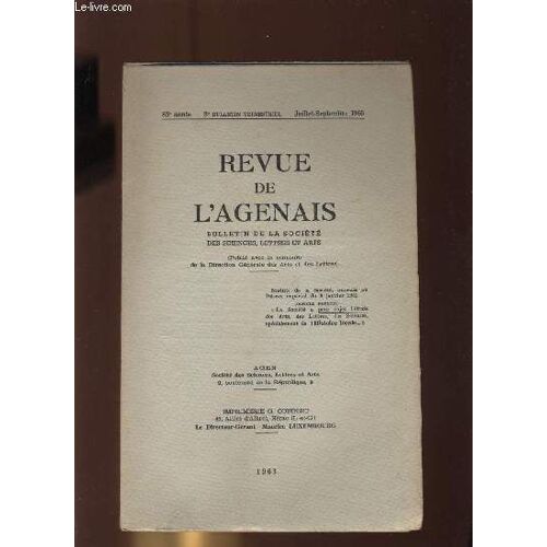 Revue De L Agenais. Bulletin De La Société Académique D Agen. Bullettin Trimestriel N° 3