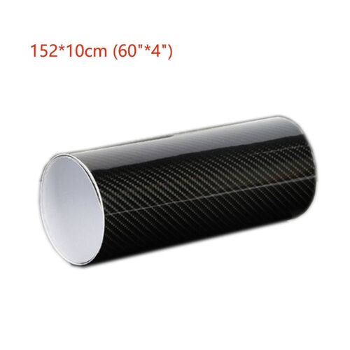 6d Noir Brillant De Vinyle De Voiture De Fiber De Carbone Autocollant De Film (152x1 0cm/152x30cm)