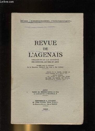 Revue De L Agenais. Bulletin De La Société Académique D Agen. Bullettin Trimestriel N° 3