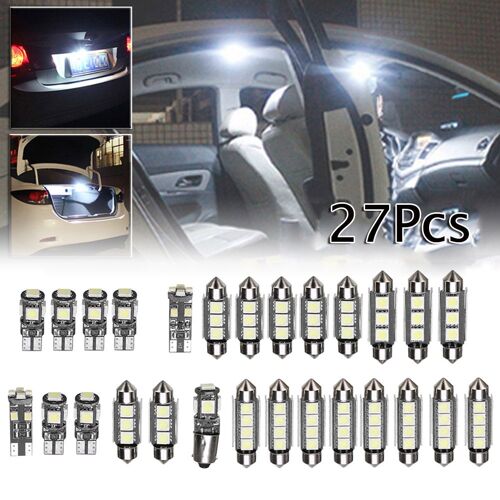 Kit D'ampoules Pour Mercedes Benz Classe E W211 02-08, 27 Pièces, Mini Ampoules Led Blanches Pour L'intérieur De La Voiture, Résistantes À La Chaleur 6000k, Accessoires Automobiles