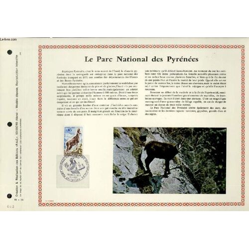 Feuillet Artistique Philatelique - Pac - 71 - 15 - Le Parc National Des Pyrenees