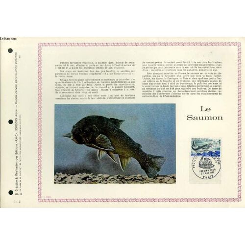 Feuillet Artistique Philatelique - Pac - 72 - 16 - Le Saumon