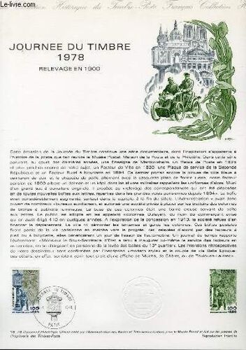 Document Philatelique Officiel N°18-78 - Journee Du Timbre 1978 Relevage En 1900 (N°2004 Yvert Et Teillier)