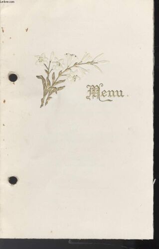 Menu - Communion Solennelle