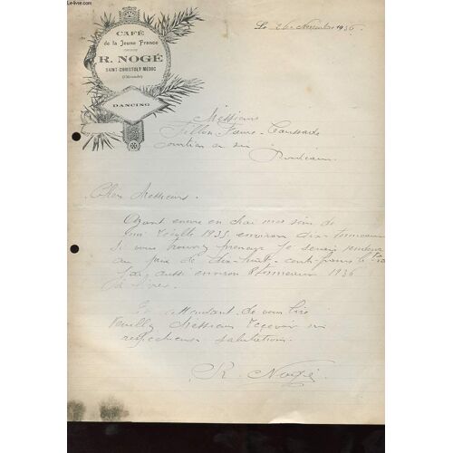 1 Lettre Ancienne - Face De La Jeune France - R. Noge - Dancing