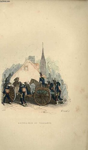 Gravures 19eme Couleurs - Artillerie En Campagne