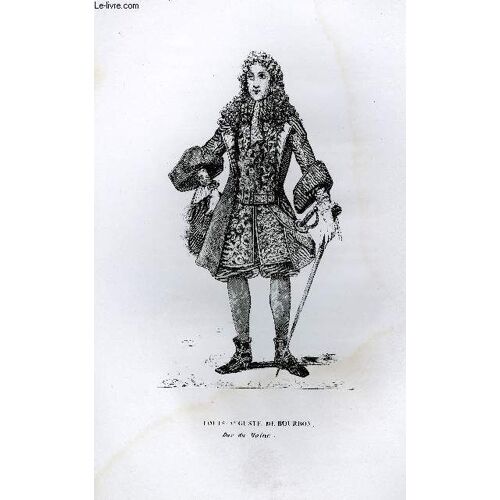 Gravure 19eme Noir Et Blanc - Louis-Auguste De Bourbon