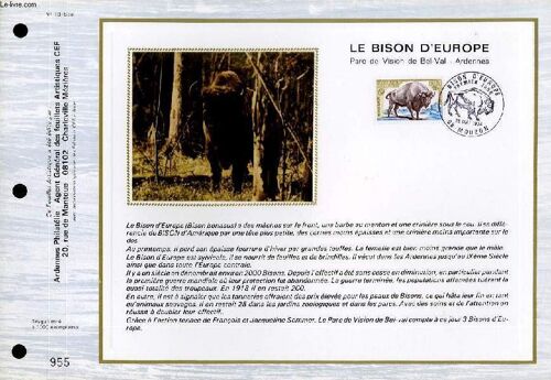 Feuillet Artistique Philatelique - Cef - Le Bison D'europe - N°13 Soie