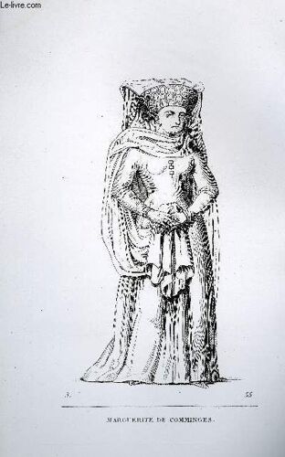 Gravure 19eme Noir Et Blanc - Marguerite De Cominges