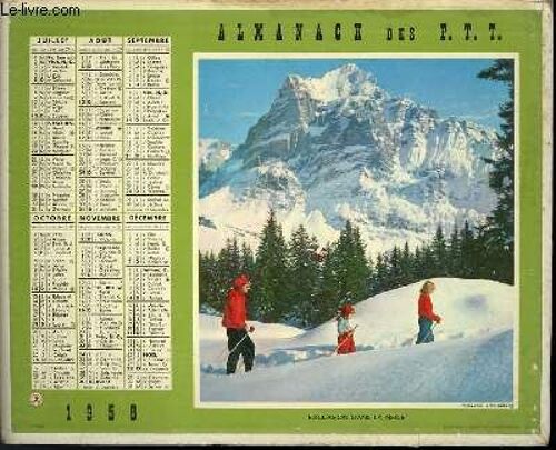 Calendrier - Almanach Des P. T. T. - Plateau D'assy